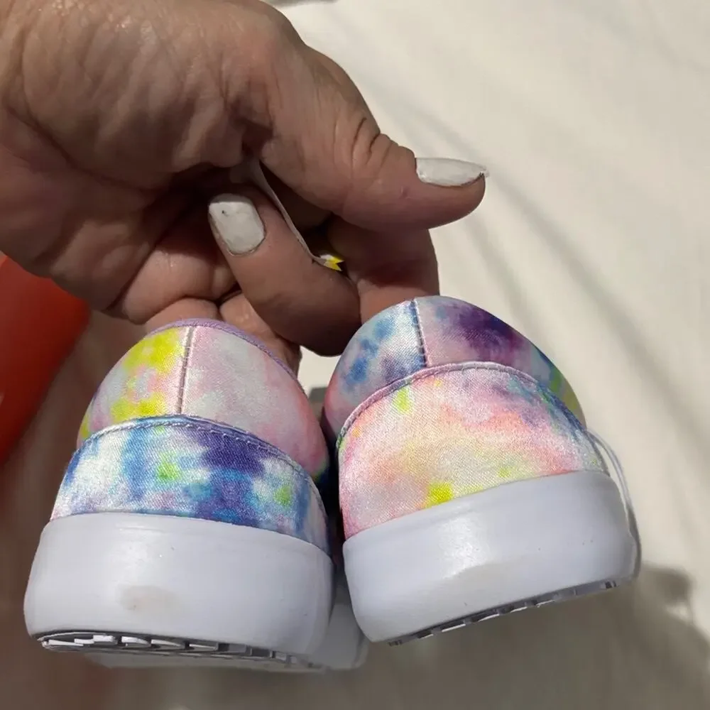 Cat & Jack 3 Sariah Sneakers Purple and Pink tie dye slip on style nwt in box